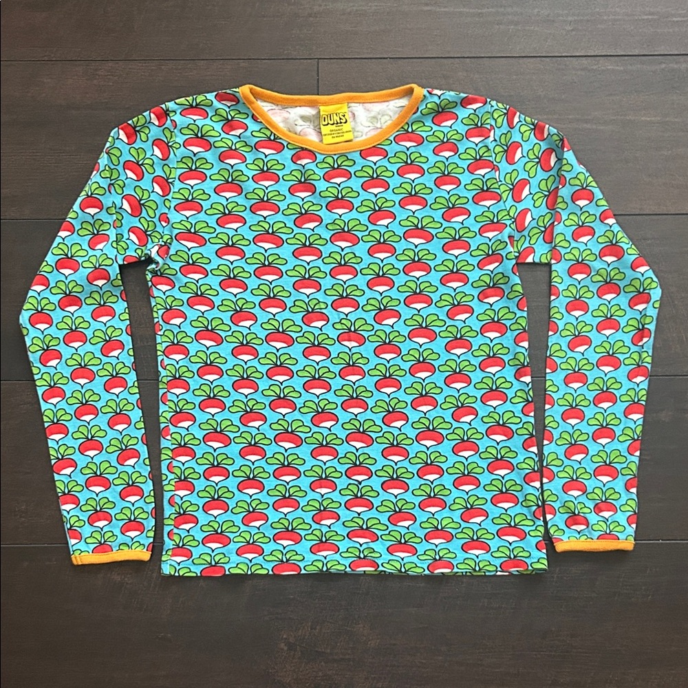 Duns Sweden turquoise radishes long sleeve T size EU 134